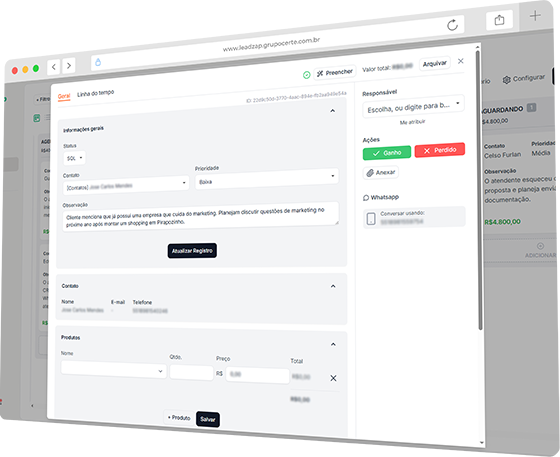 Resumo automático por IA — Leadzap